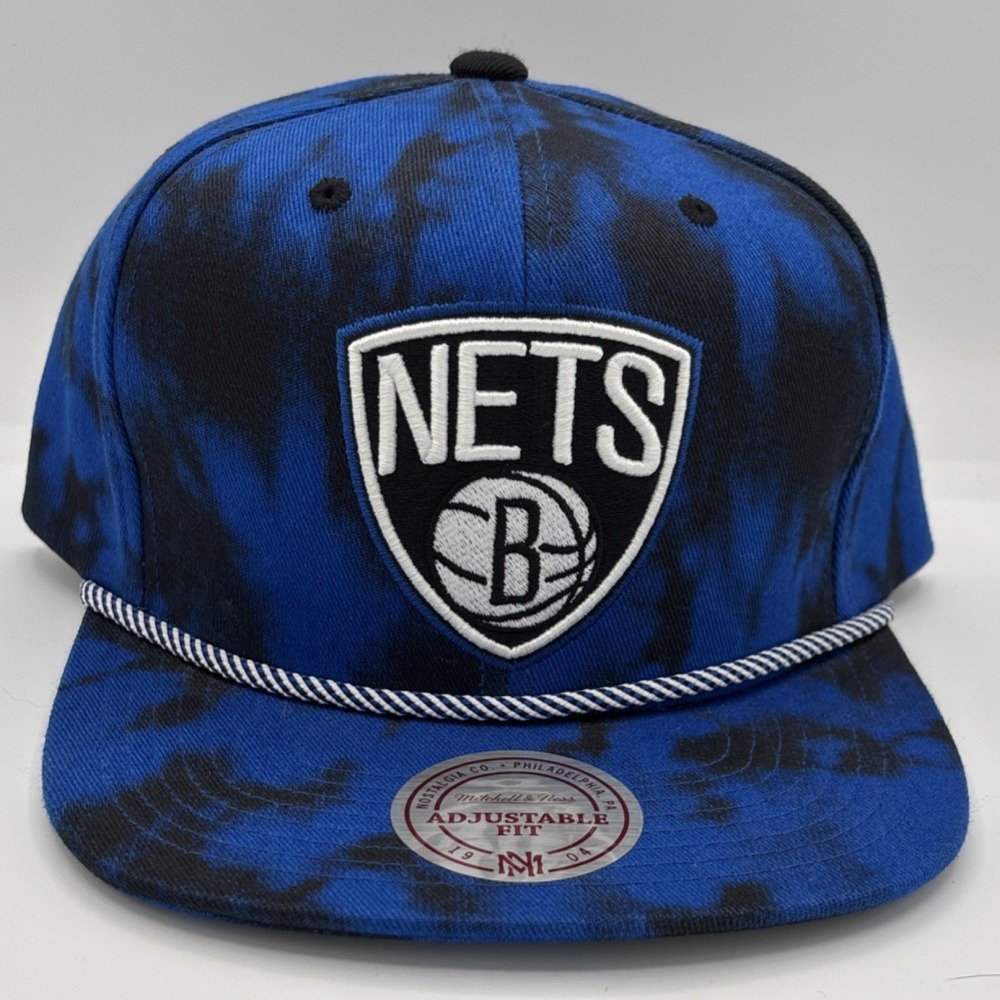 Mitchell & Ness Brooklyn Nets Adjustable Blue Camo Snapback Hat NBA Basketball